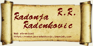 Radonja Radenković vizit kartica